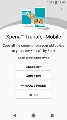 Screenshot of the application Xperia Transfer Mobile - #1