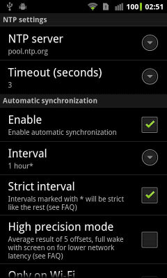 Screenshot of the application ClockSync - #1