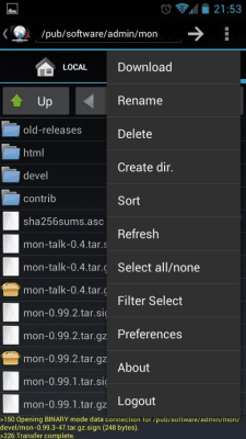 Screenshot of the application FtpCafe FTP client - #3