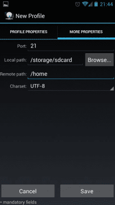 Screenshot of the application FtpCafe FTP client - #7
