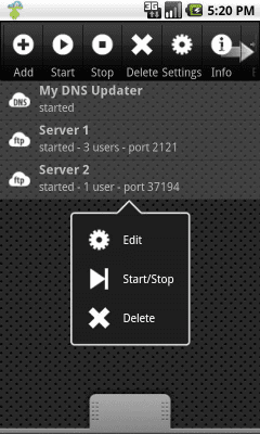 Screenshot of the application FTP Server Ultimate - #1