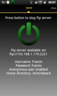 Screenshot of the application Ftp Server - #2