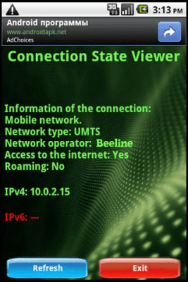 Screenshot of the application Connection State Viewer - #3