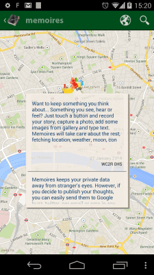 Screenshot of the application Memoires: personal diary - #8