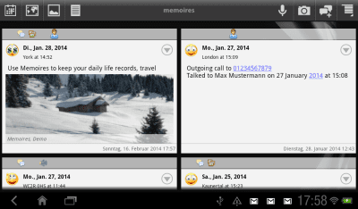 Screenshot of the application Memoires: personal diary - #9