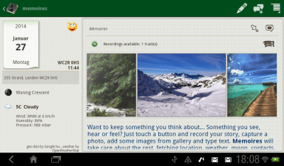Screenshot of the application Memoires: personal diary - #11