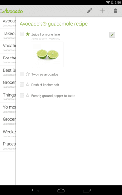 Screenshot of the application Avocado - #7