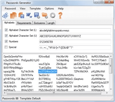 Screenshot of the application MiklSoft Passwords Generator - #1