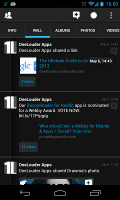 Screenshot of the application Friendcaster - #3