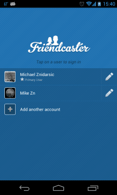 Screenshot of the application Friendcaster - #7