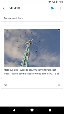 Screenshot of the application Blogger - #4