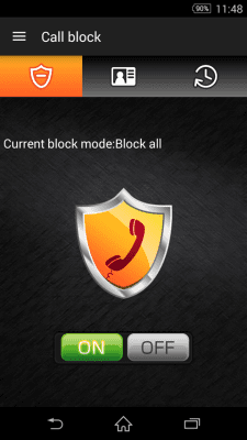 Screenshot of the application Call blocking - #1