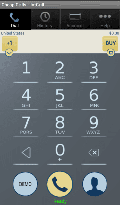 Screenshot of the application Cheap Calls - IntCall - #1