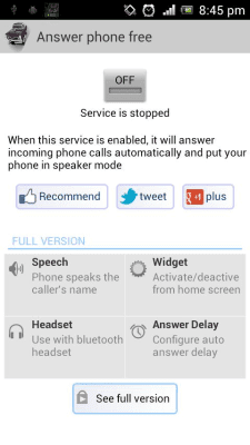 Screenshot of the application Auto Answer the phone FREE - #3