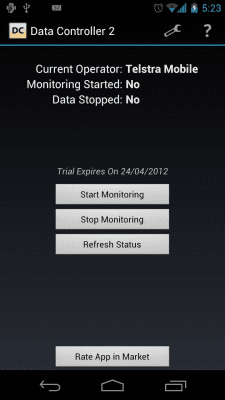 Screenshot of the application Data Controller 2 - Trial - #1