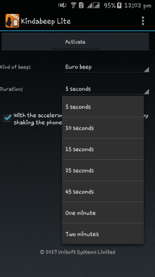 Screenshot of the application Kindabeep Lite - #5