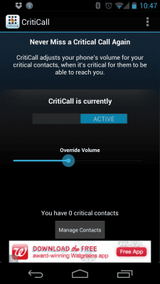 Screenshot of the application CritiCall Free - #1