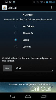 Screenshot of the application CritiCall Free - #3
