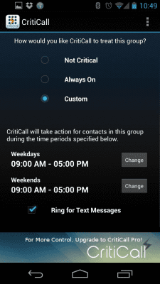 Screenshot of the application CritiCall Free - #5