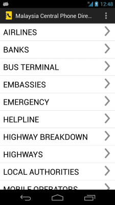 Screenshot of the application Malaysia Phone Directory - #1