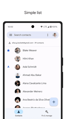 Screenshot of the application Google Contacts - #2