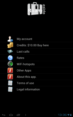 Screenshot of the application RoamAside - #7