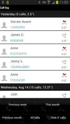 Screenshot of the application Fast Dialer - #5