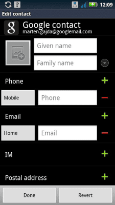 Screenshot of the application Contact Editor Free - #3