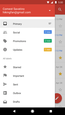 Screenshot of the application Gmail Go - #2