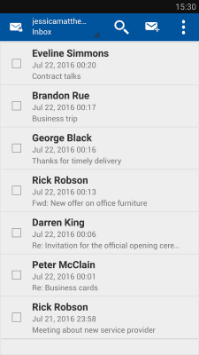 Screenshot of the application Business Class Email (BCE) - #2
