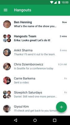 Screenshot of the application Hangouts - #1