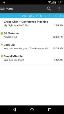 Screenshot of the application Connections Chat - #3