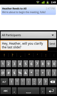 Screenshot of the application IBM SmartCloud Meetings - #7