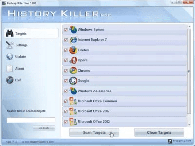 Screenshot of the application History Killer Pro - #1