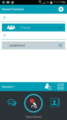 Screenshot of the application YoTalk - Voice Messenger - #2