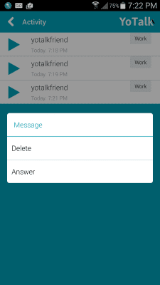 Screenshot of the application YoTalk - Voice Messenger - #5