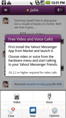 Screenshot of the application Yahoo! Messenger Plug-in - #1