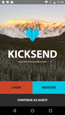 Screenshot of the application Kicksend - #1