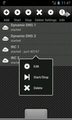 Screenshot of the application IRC Server - #1