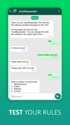 Screenshot of the application Autoresponder for WhatsApp - #5