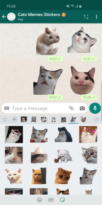 Screenshot of the application New funny cat meme stickers WAStickerApps - #1