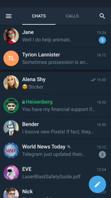 Screenshot of the application Telegram X - #1