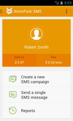 Screenshot of the application AtomPark SMS - #1
