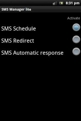 Screenshot of the application SMS lite manager - #1