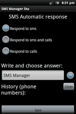 Screenshot of the application SMS lite manager - #7