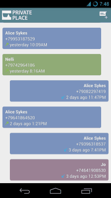 Screenshot of the application Private Place SMS MMS CALLS - #5