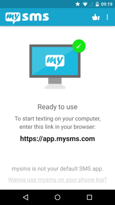 Screenshot of the application MySMS - #1