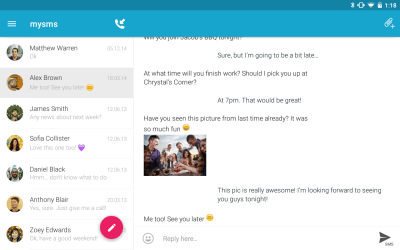 Screenshot of the application MySMS - #10