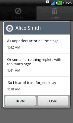 Screenshot of the application SMS filter - #5
