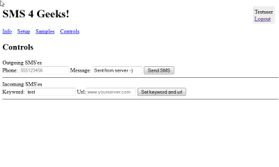 Screenshot of the application SMS 4 Geeks - #3
